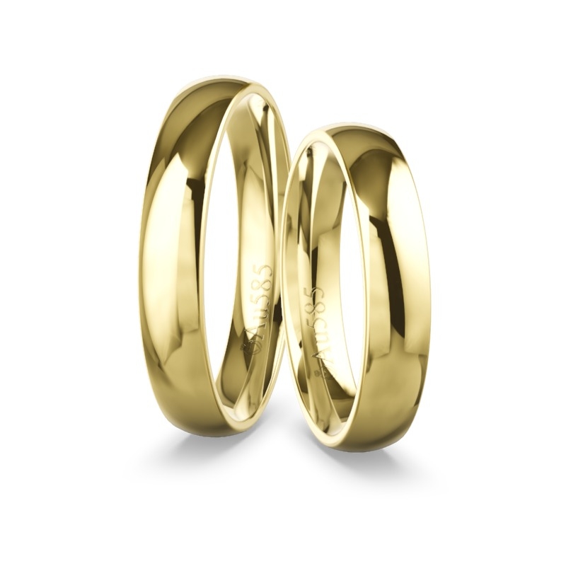 Trauringpaar klassisch · Gelbgold 585 · Profil A · 4 mm