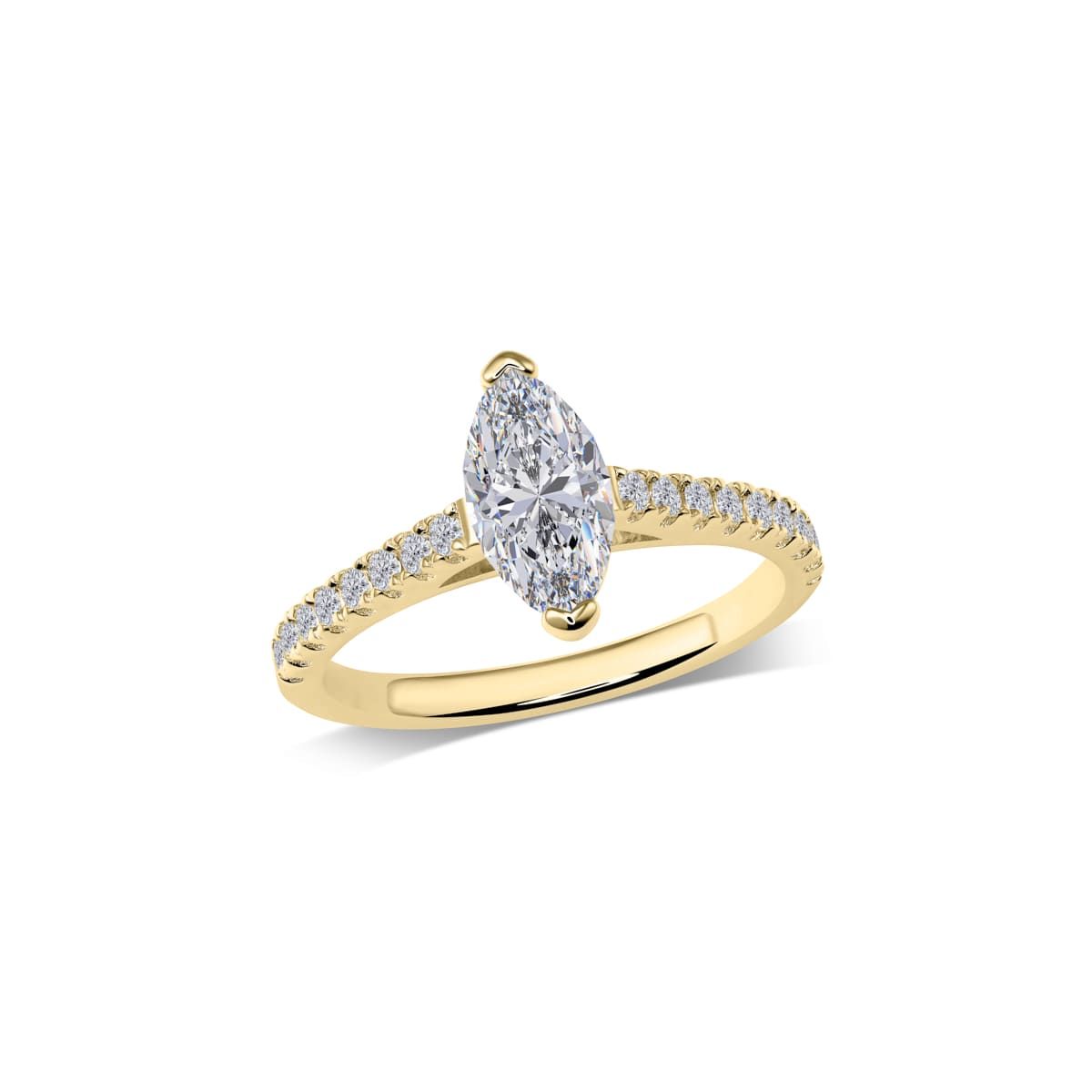 Marquise Solitär mit Pavé-Schiene | R1-2251