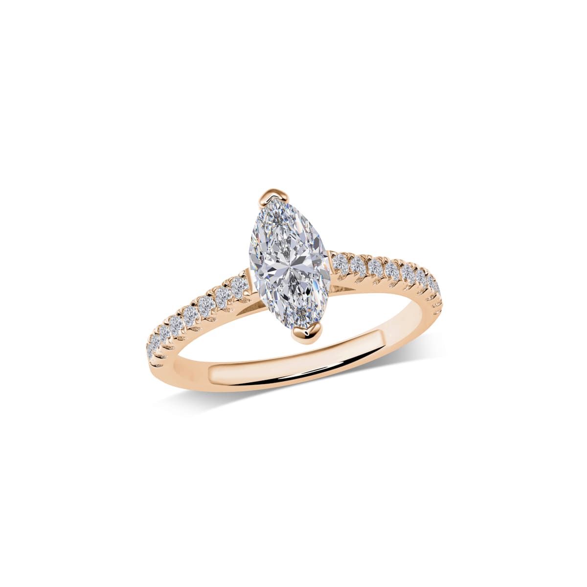 Marquise Solitär mit Pavé-Schiene | R1-2251