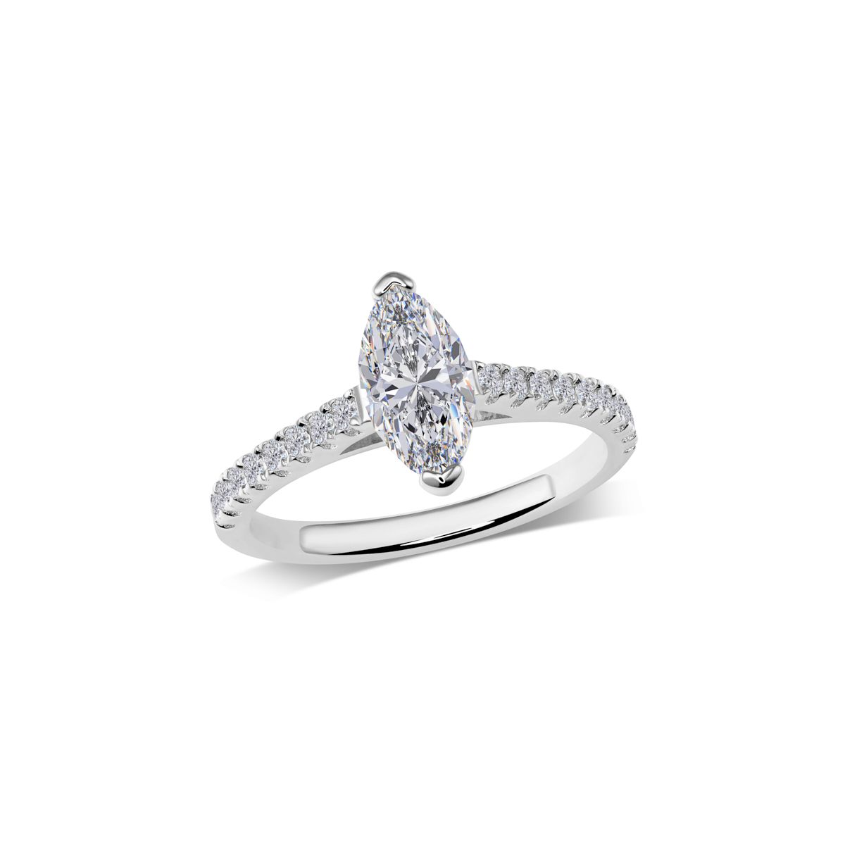 Marquise Solitär mit Pavé-Schiene | R1-2251