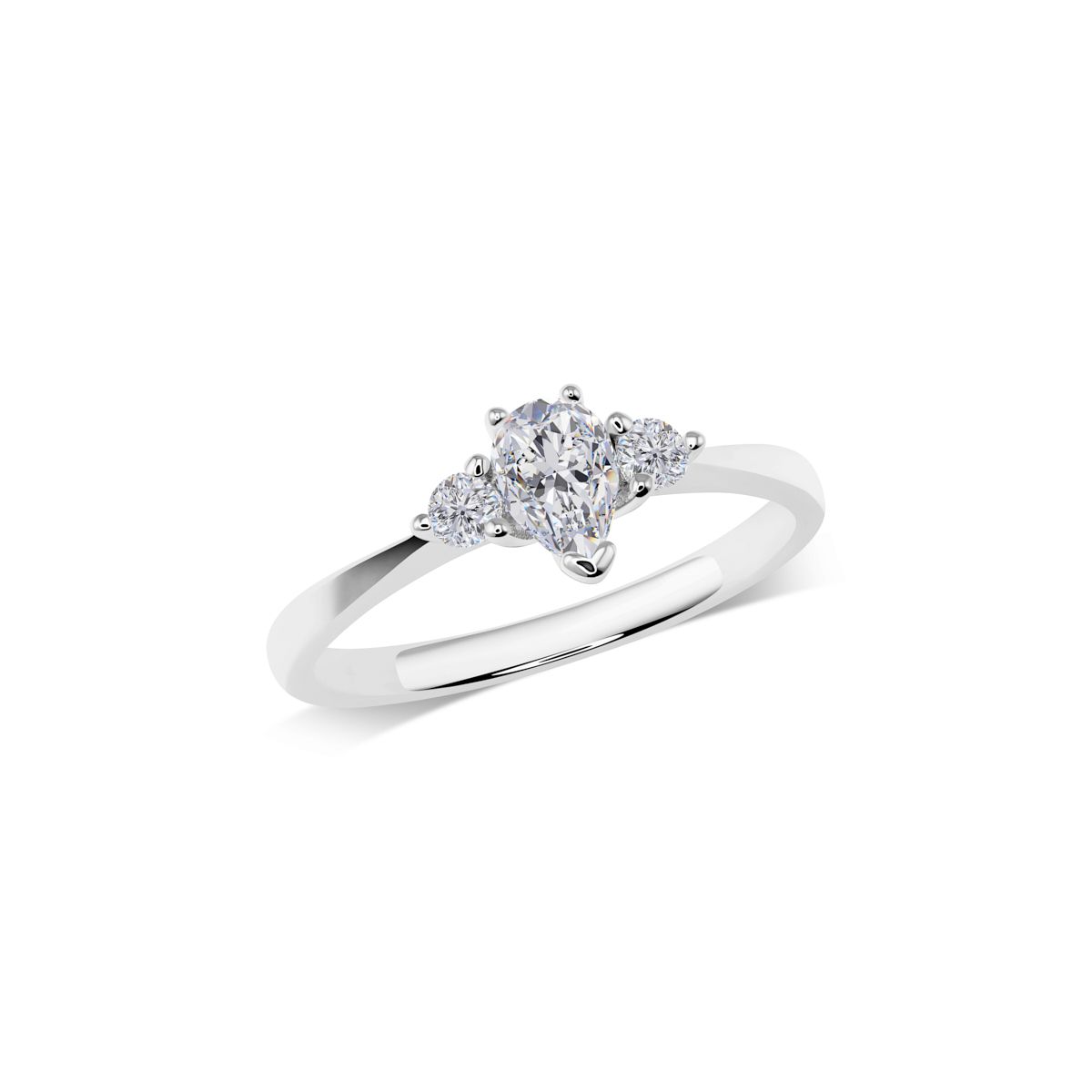 Trilogy-Ring mit Tropfenschliff | R3-1021
