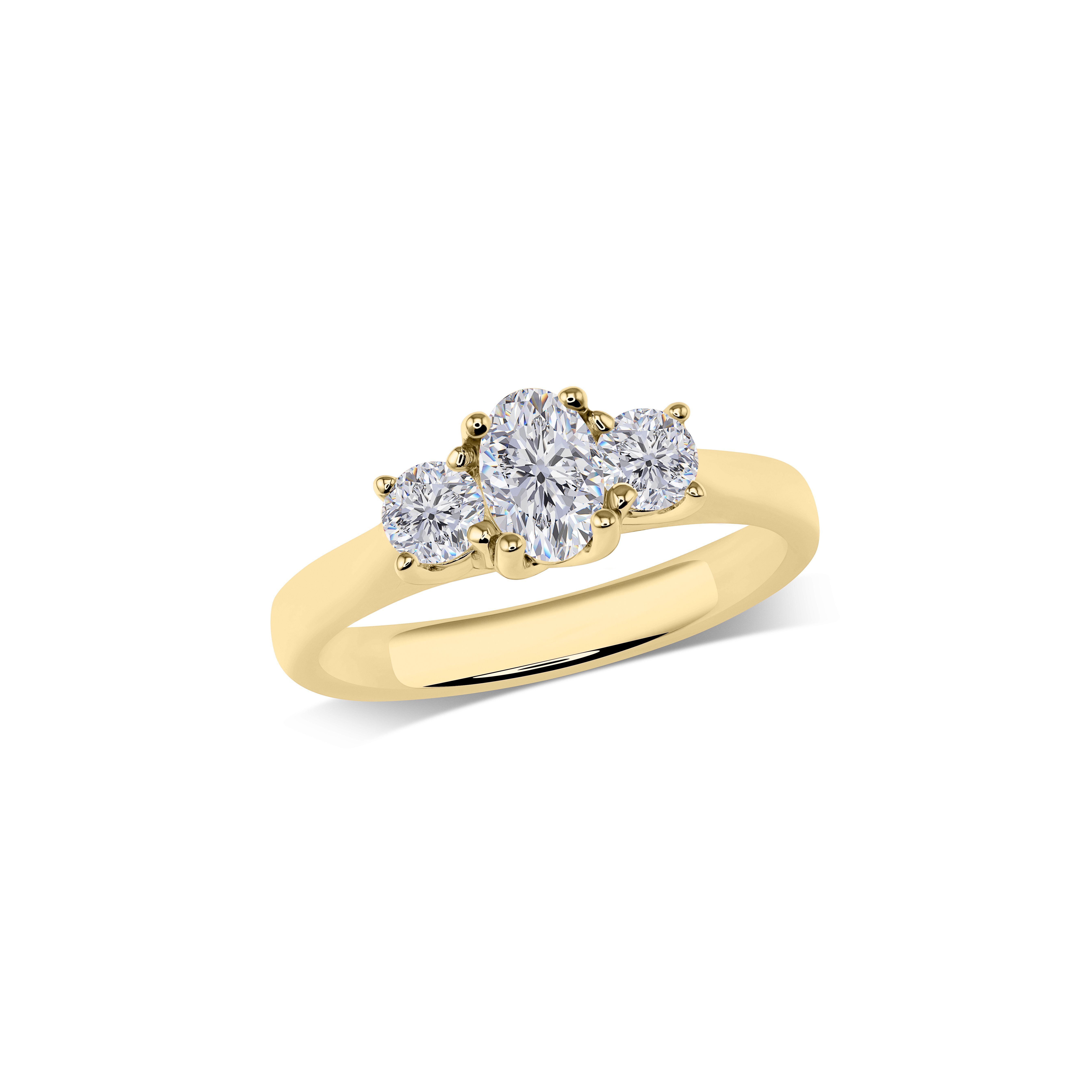 Trilogy-Ring mit ovalem Mittelstein | R3-266