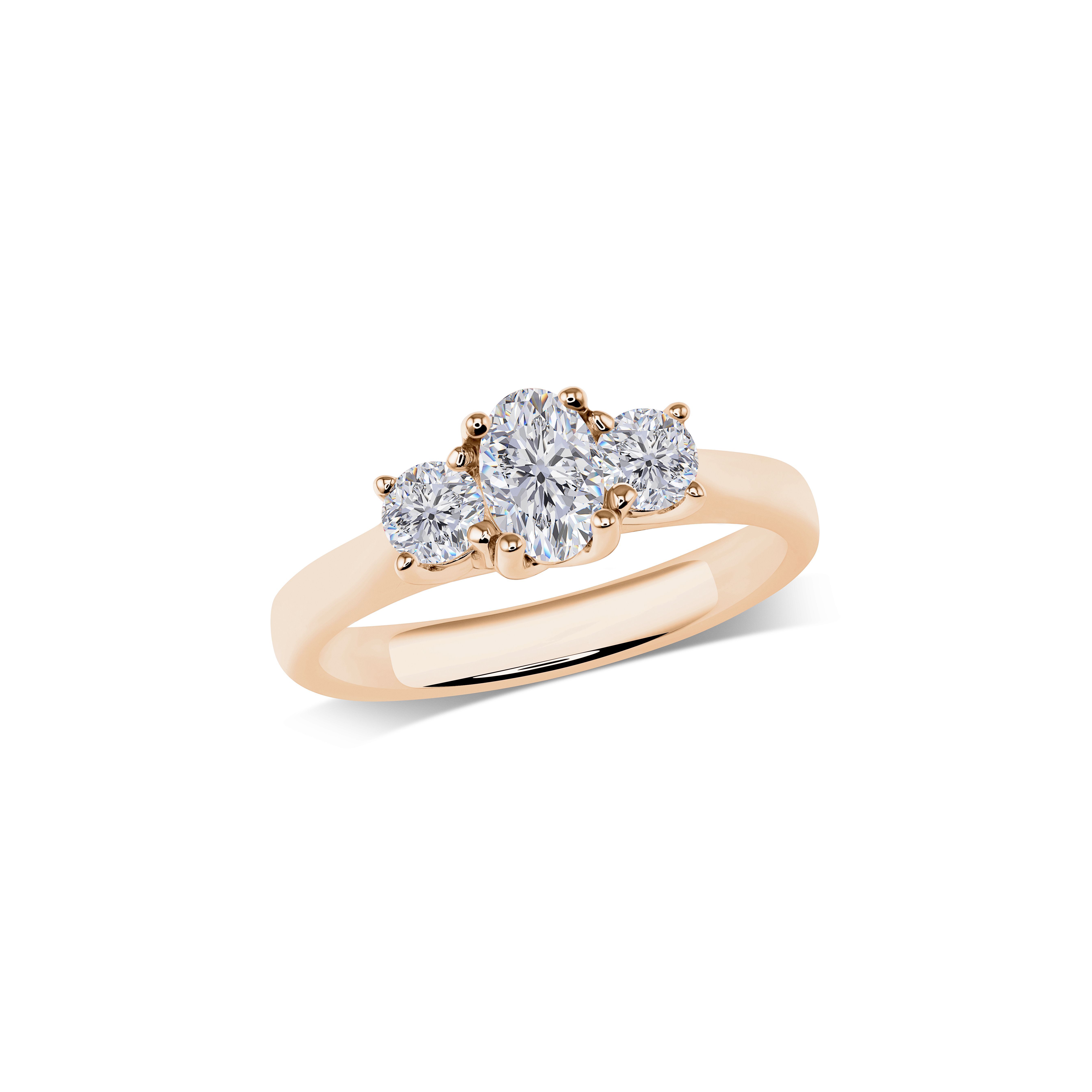 Trilogy-Ring mit ovalem Mittelstein | R3-266