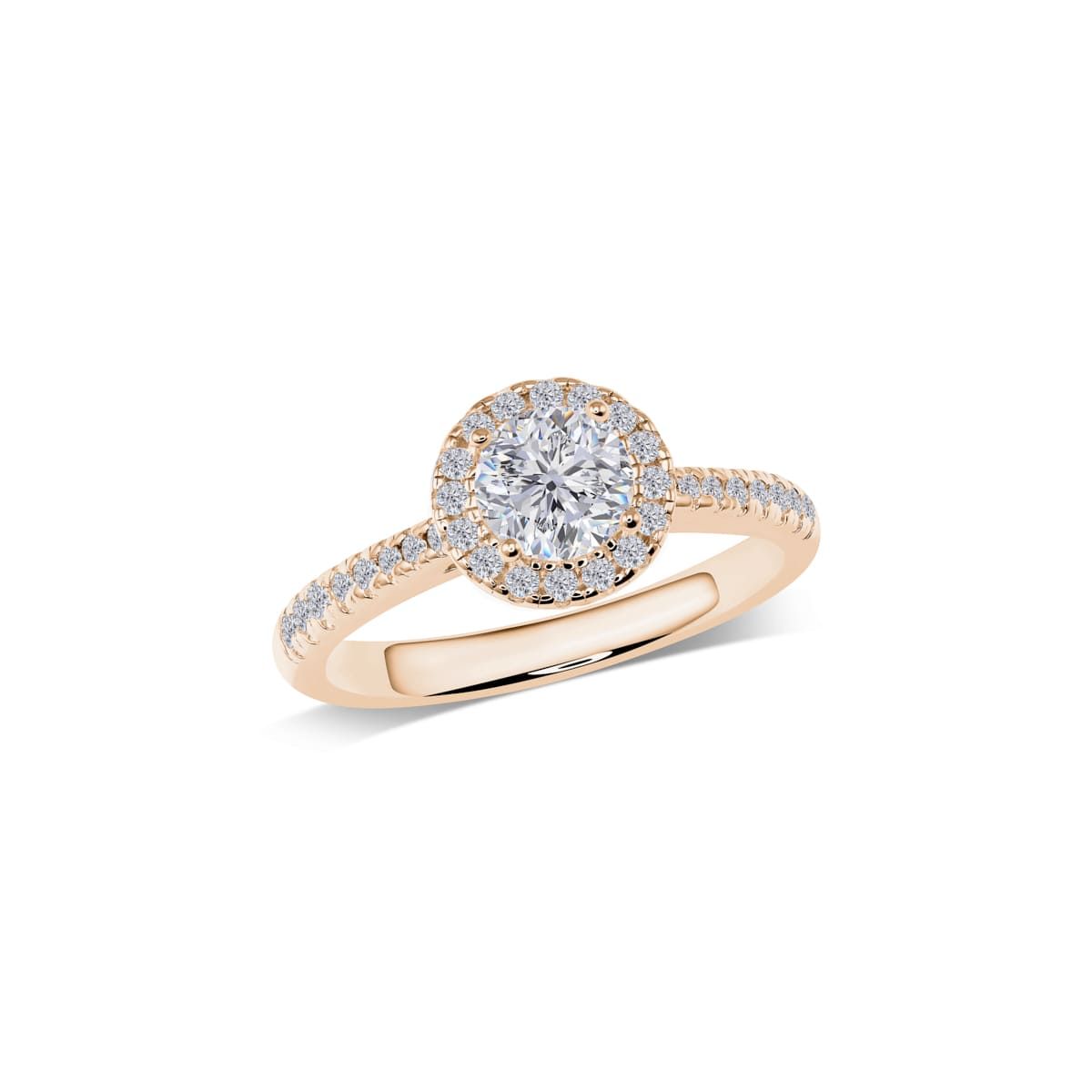 Halo-Verlobungsring mit Pavé-Schiene | RC2104B