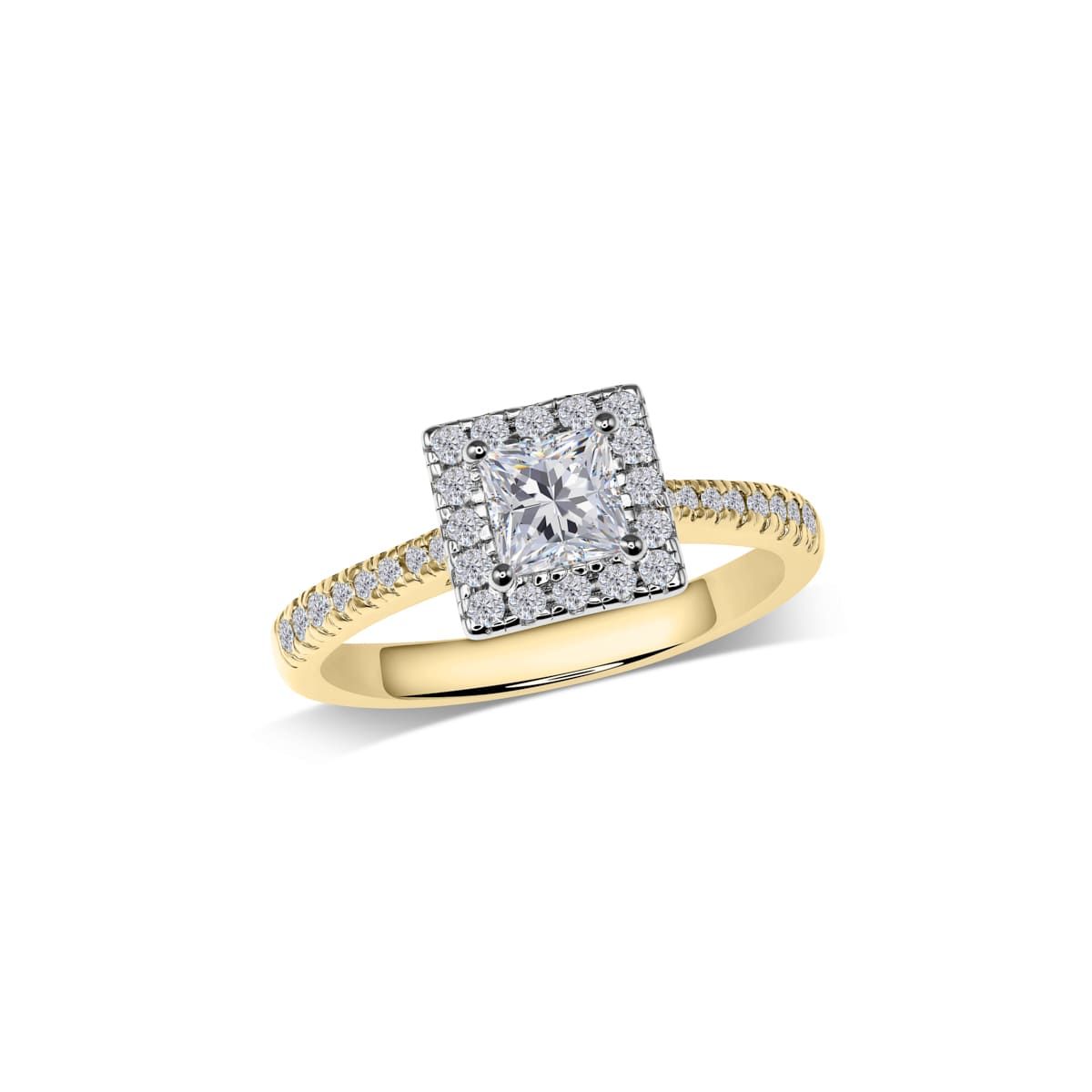 Princess Halo-Verlobungsring mit Pavé | RC2114B
