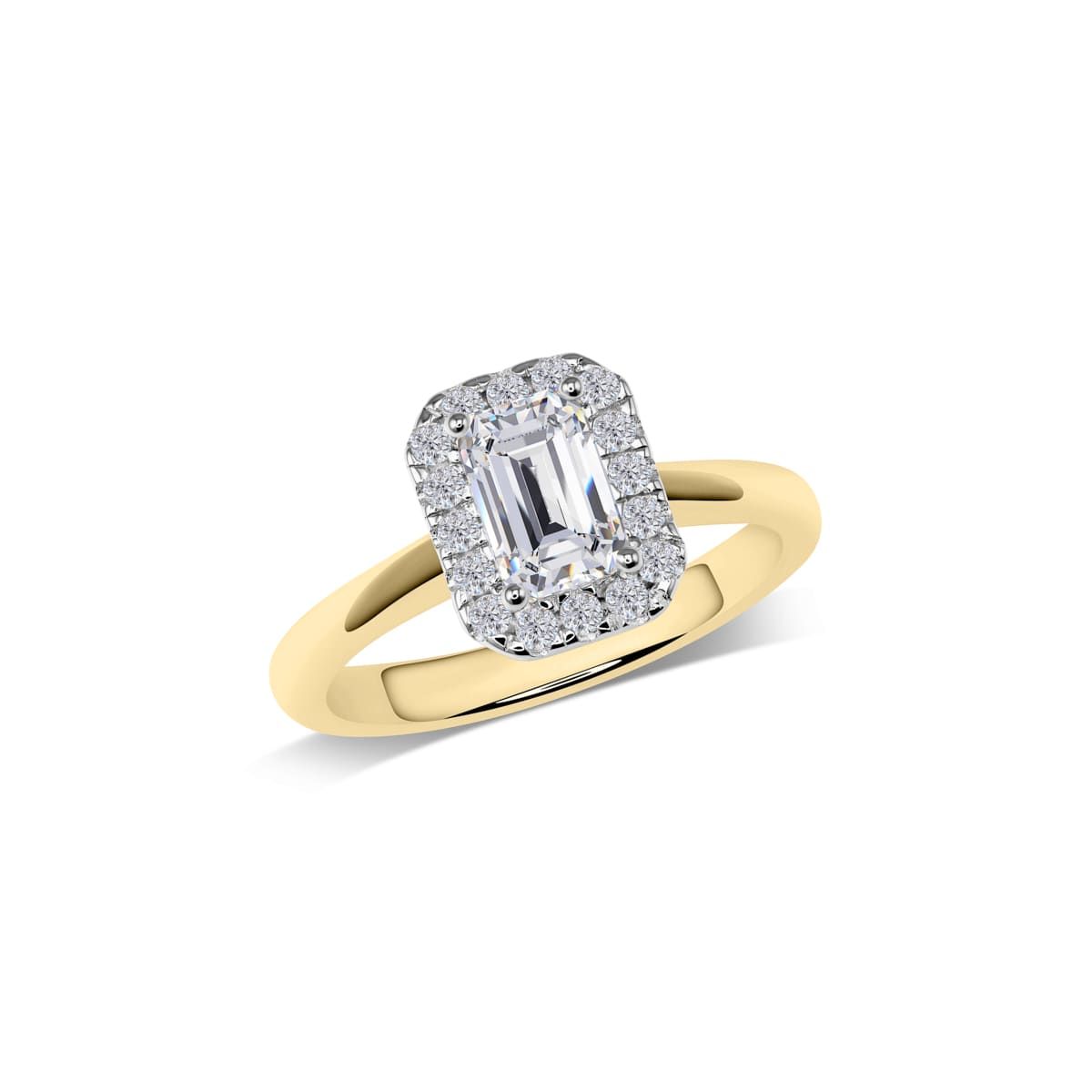 Halo-Verlobungsring Emerald Cut | RC2116
