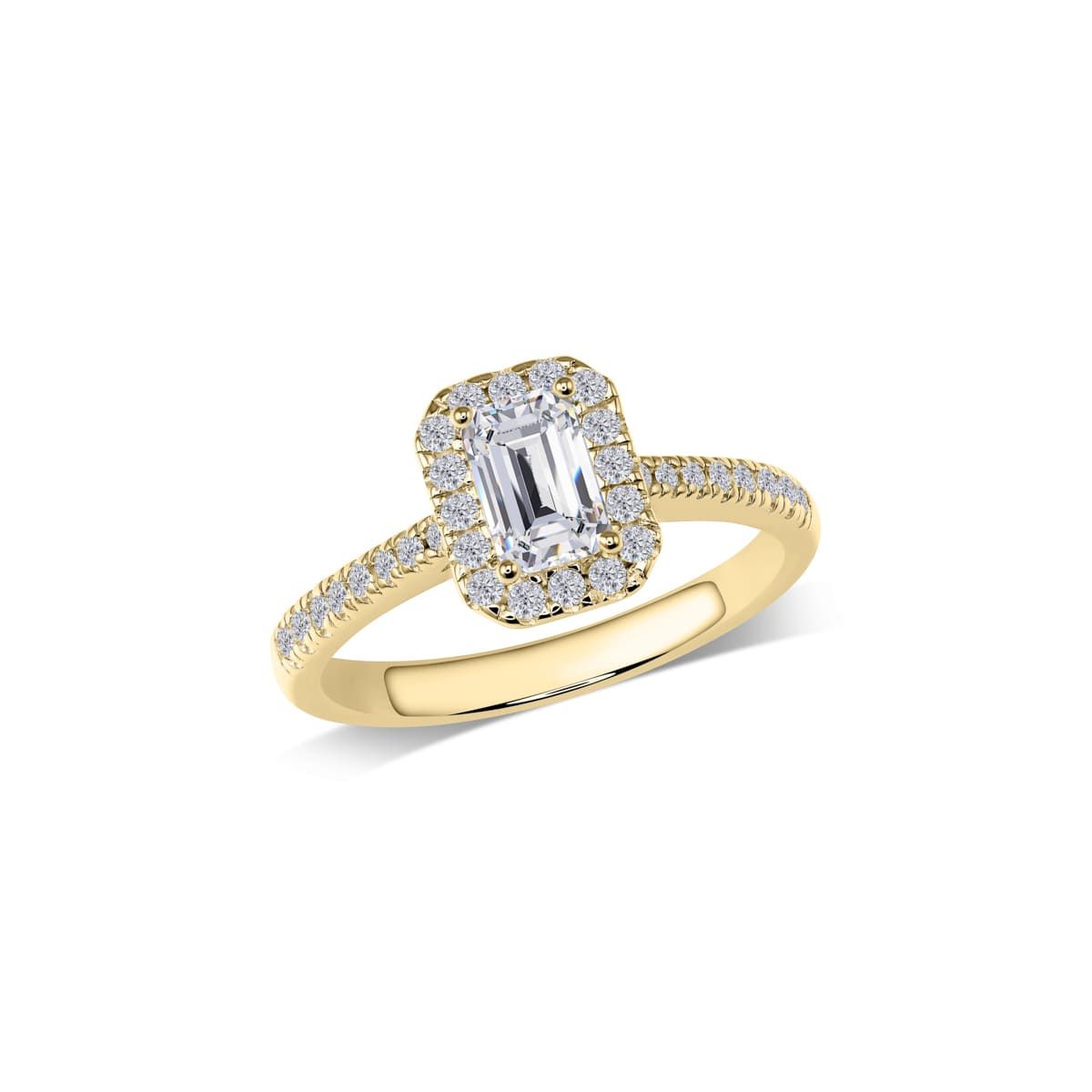 Emerald Halo-Verlobungsring mit Pavé | RC2116B