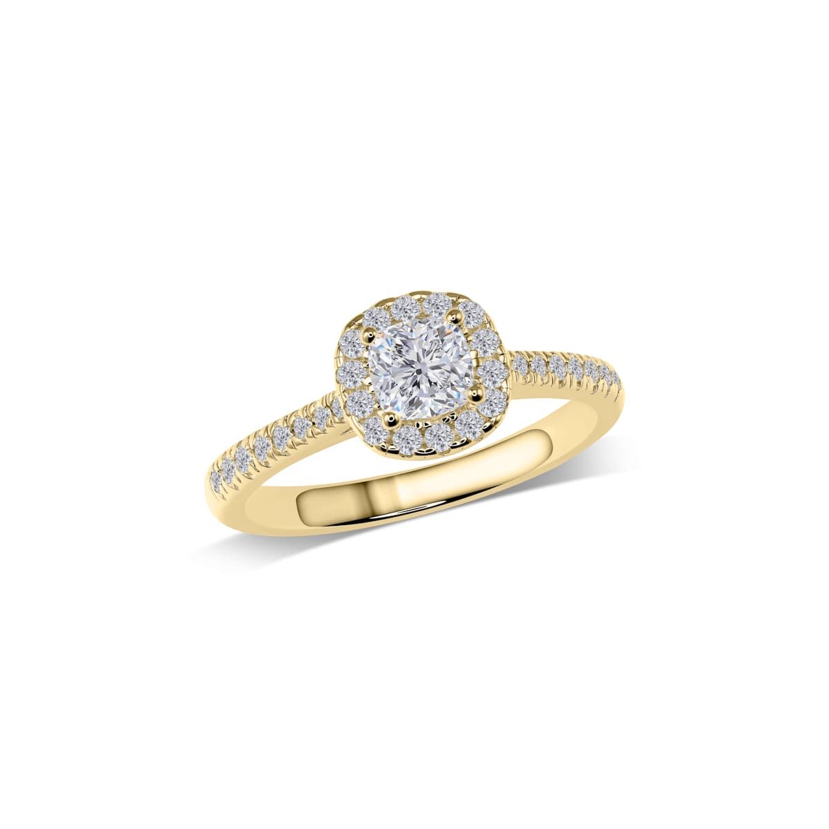Cushion Halo-Verlobungsring mit Pavé | RC2118B