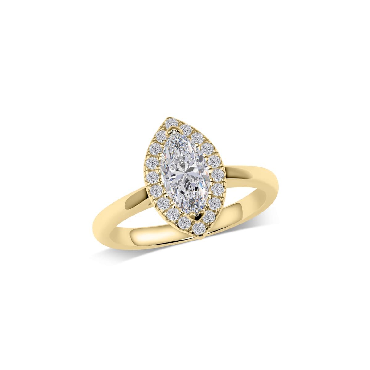 Halo-Verlobungsring Marquise-Schliff | RC2119