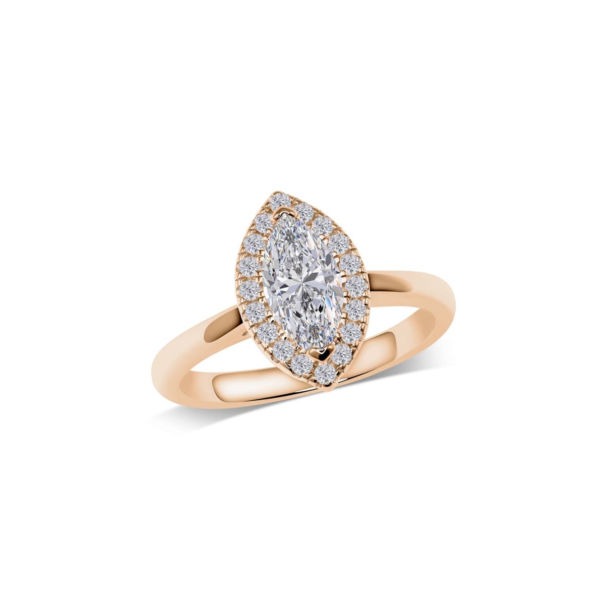 Halo-Verlobungsring Marquise-Schliff | RC2119