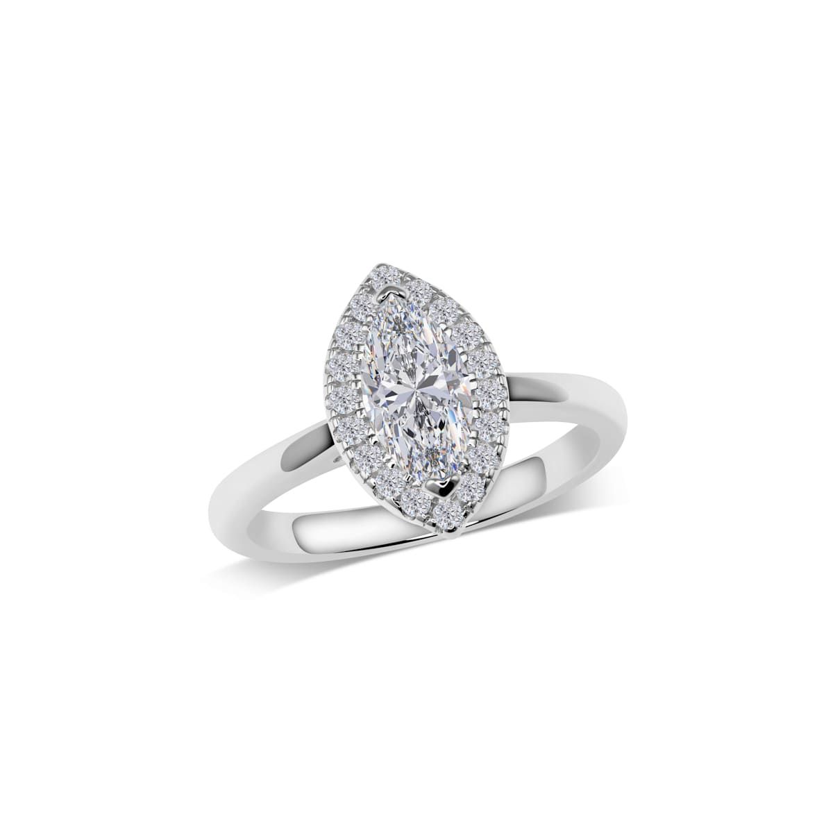 Halo-Verlobungsring Marquise-Schliff | RC2119