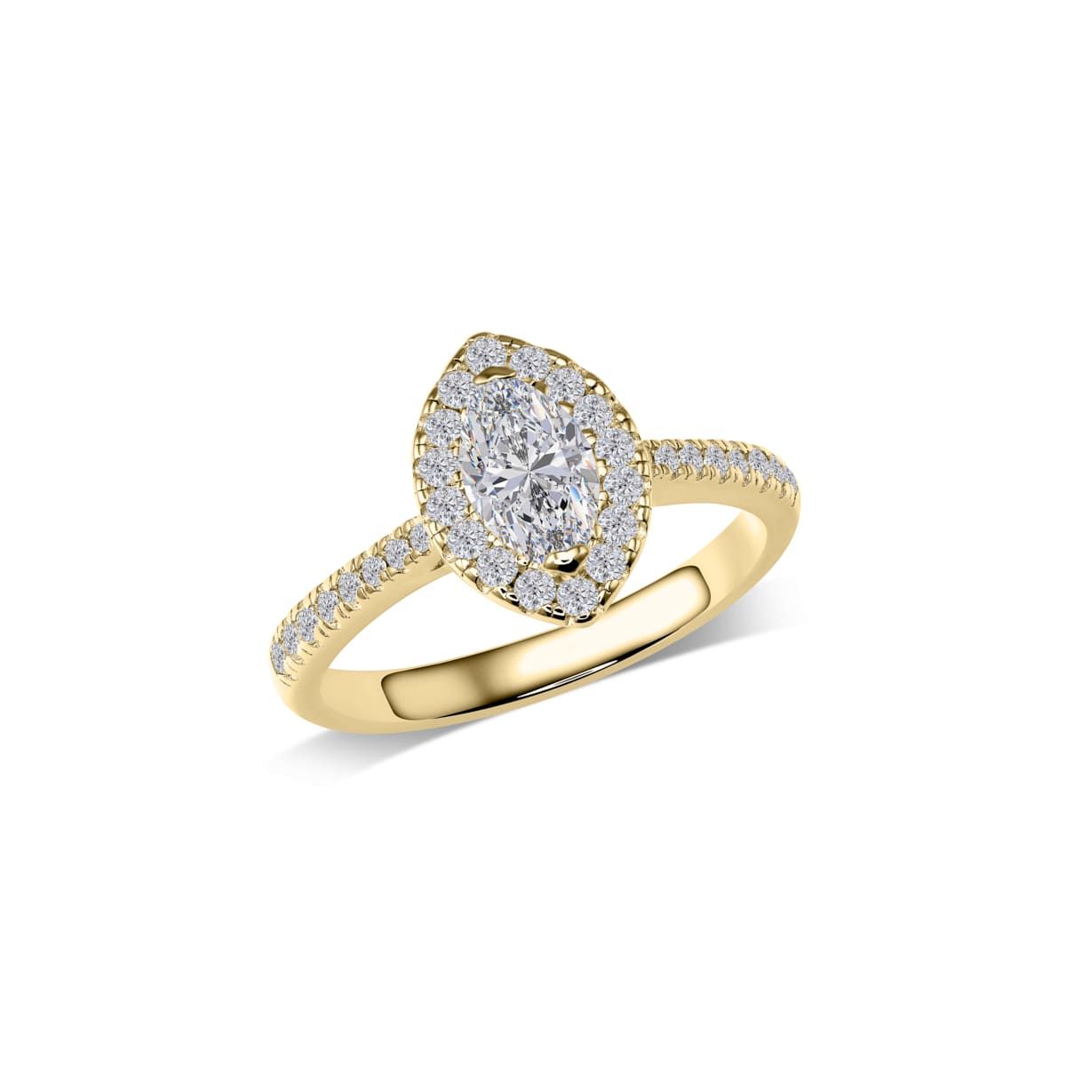 Marquise Halo-Verlobungsring mit Pavé | RC2119B
