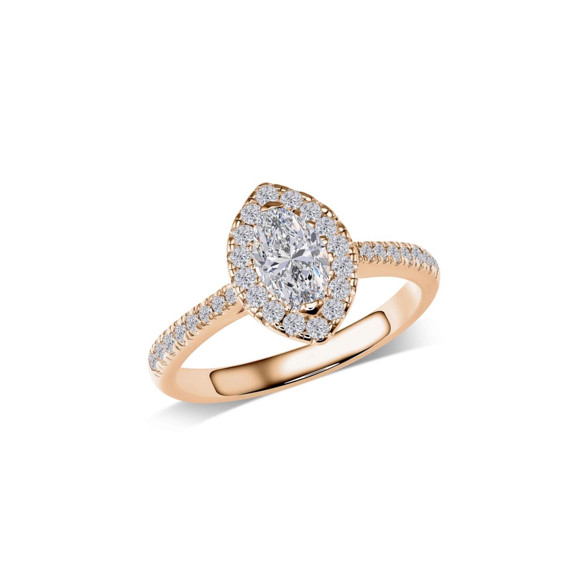 Marquise Halo-Verlobungsring mit Pavé | RC2119B