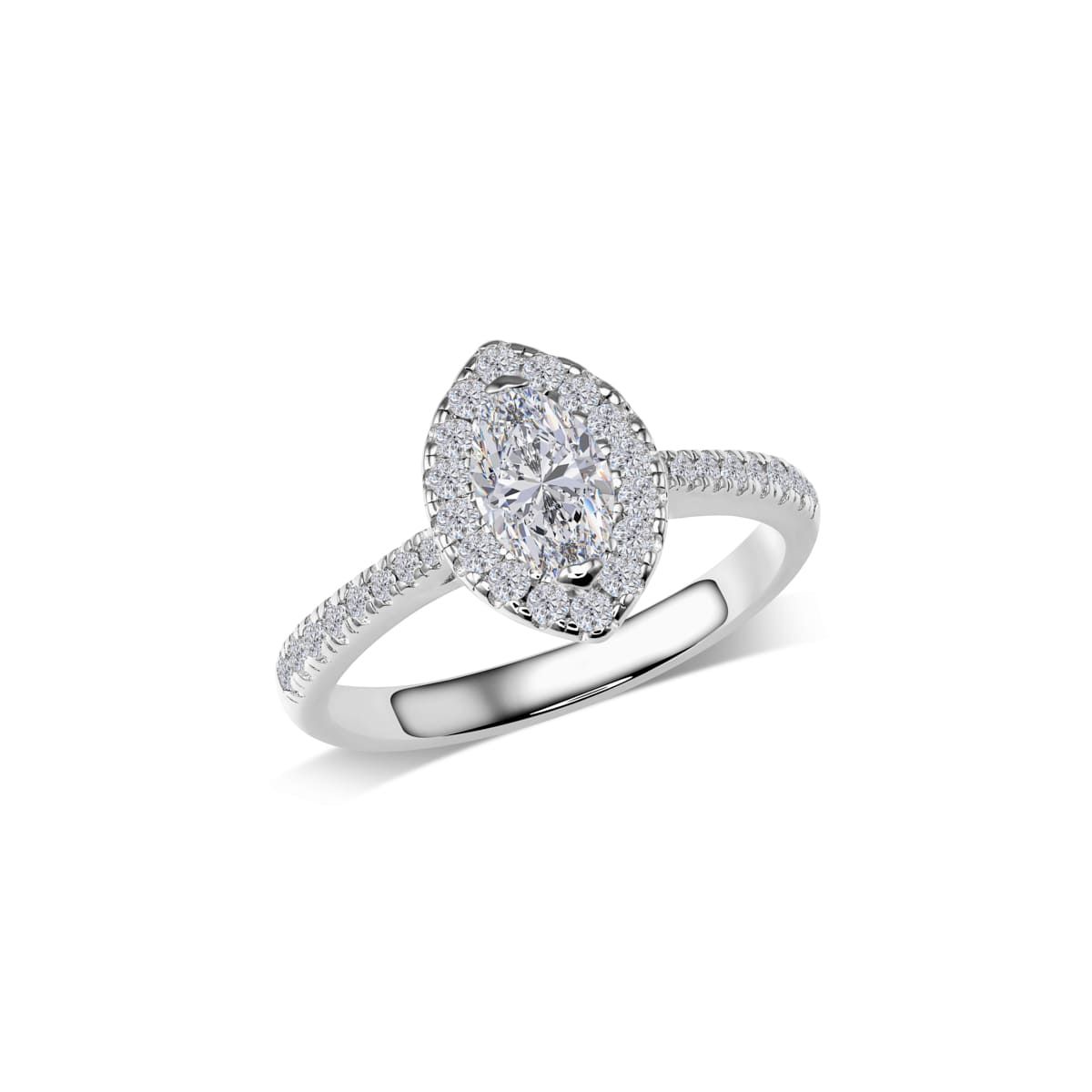 Marquise Halo-Verlobungsring mit Pavé | RC2119B