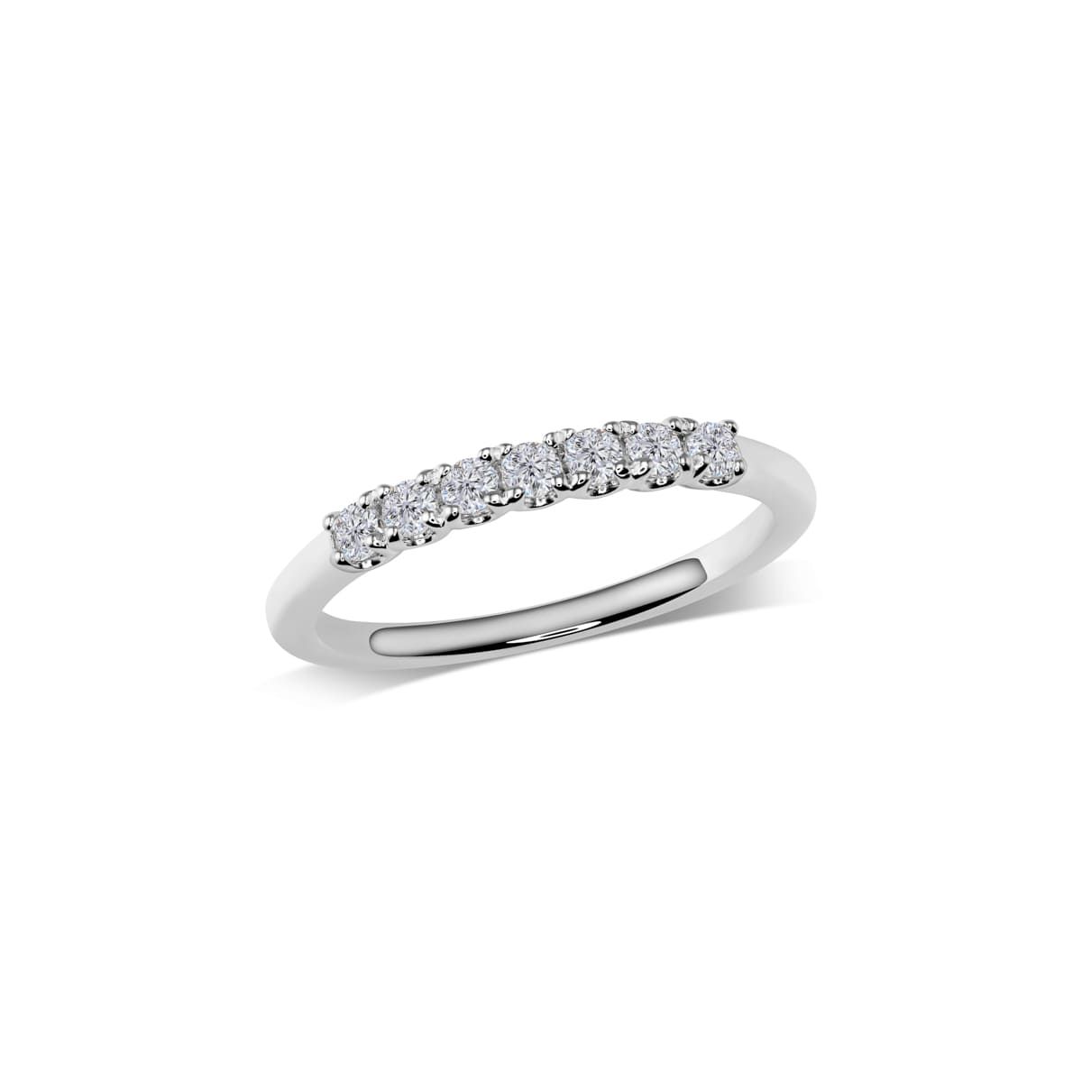 Schmaler Memoire-Ring mit sieben Brillanten und Vierkorn Fassung | W2025