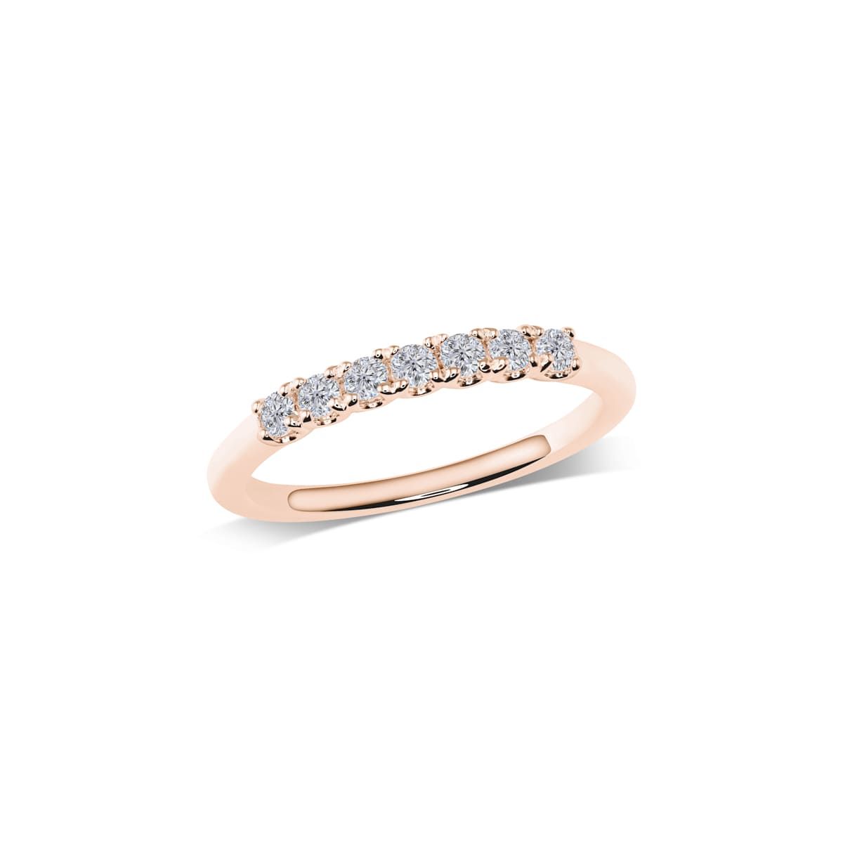 Schmaler Memoire-Ring mit sieben Brillanten und Vierkorn Fassung | W2025