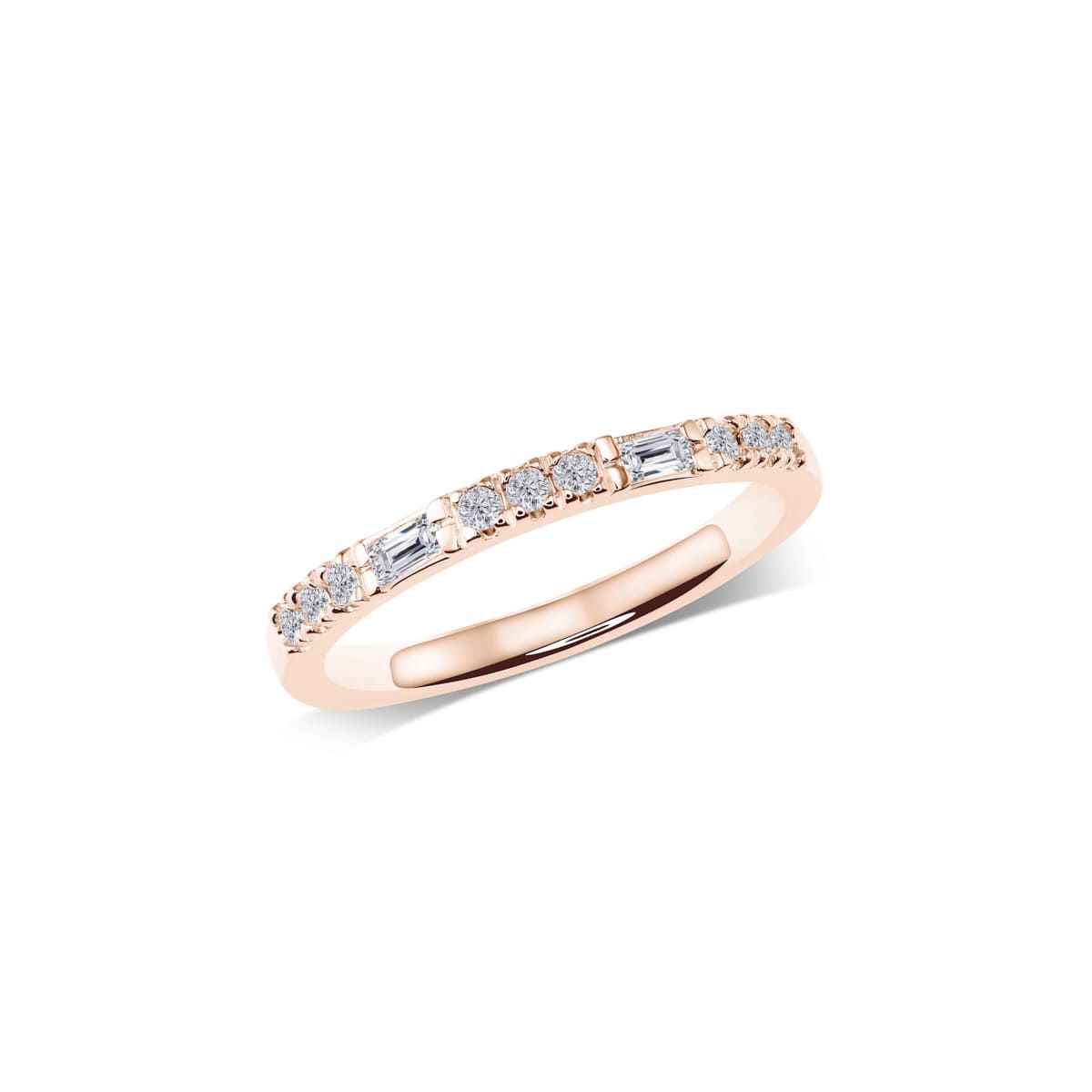 Halbmemoire-Ring mit Brillanten & Baguettes | WS156